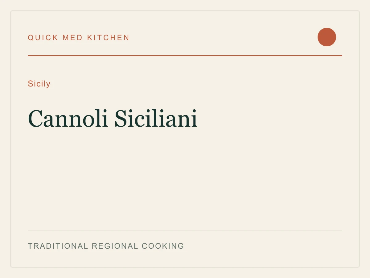 Editorial recipe cover for Cannoli Siciliani, from Sicily
