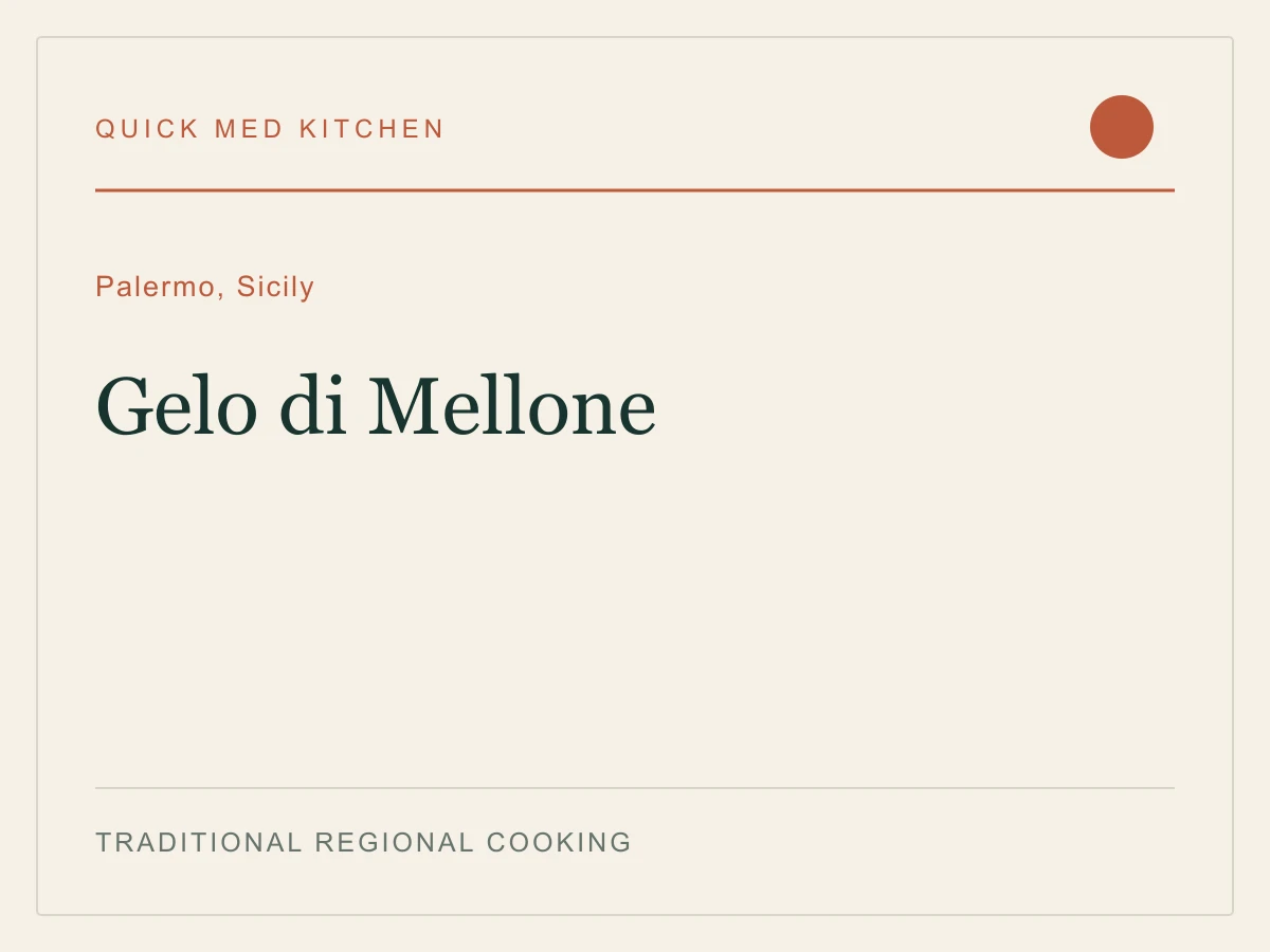 Editorial recipe cover for Gelo di Mellone, from Palermo, Sicily