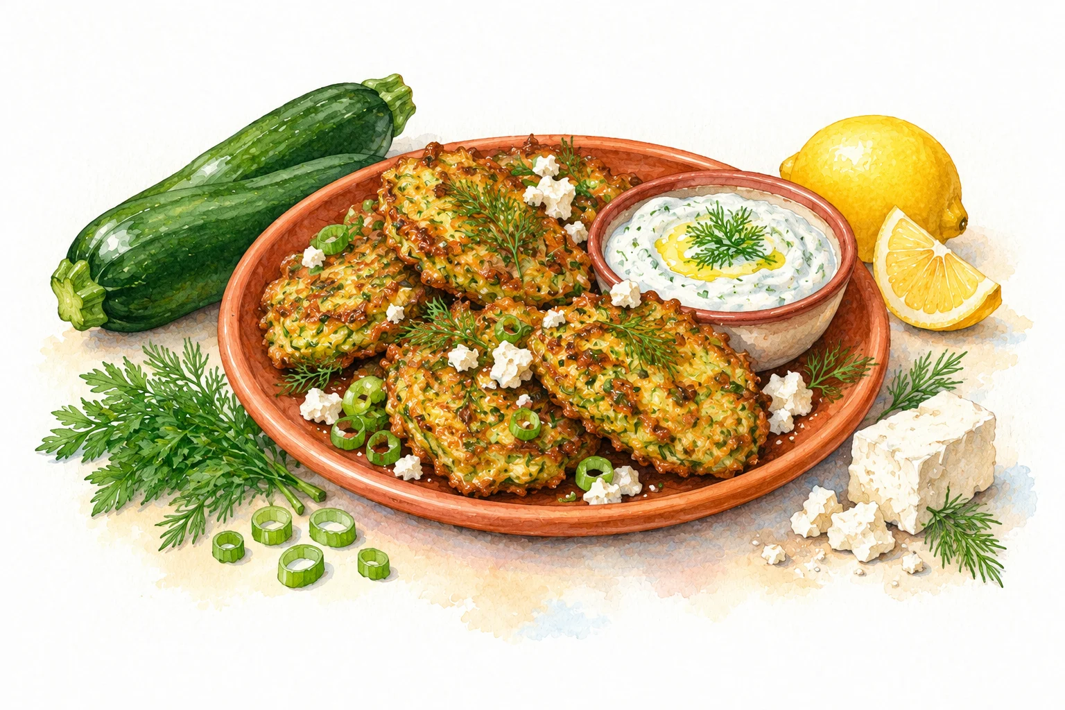 Mücver served in a rustic Mediterranean setting