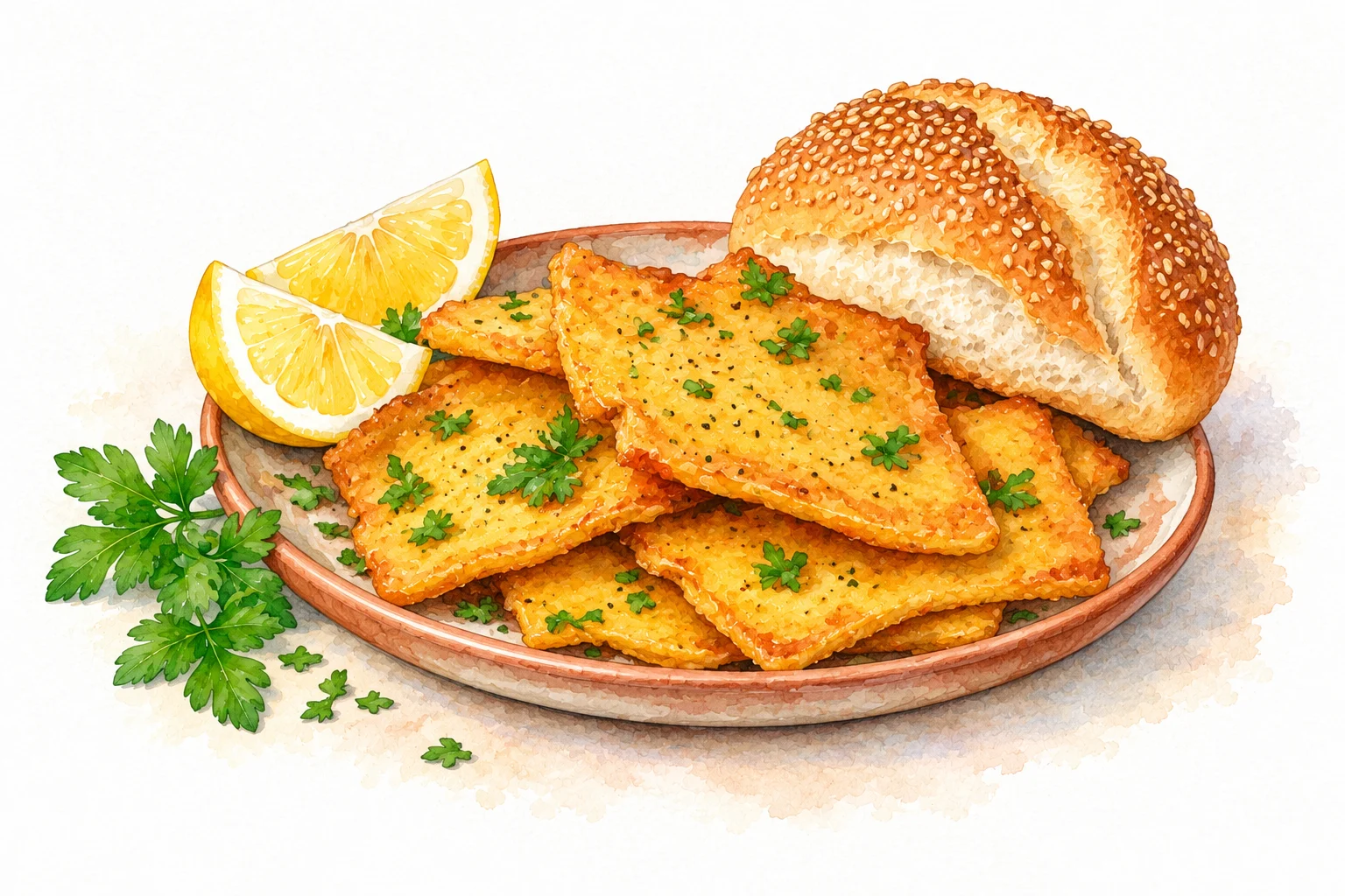 Panelle Siciliane served in a rustic Mediterranean setting