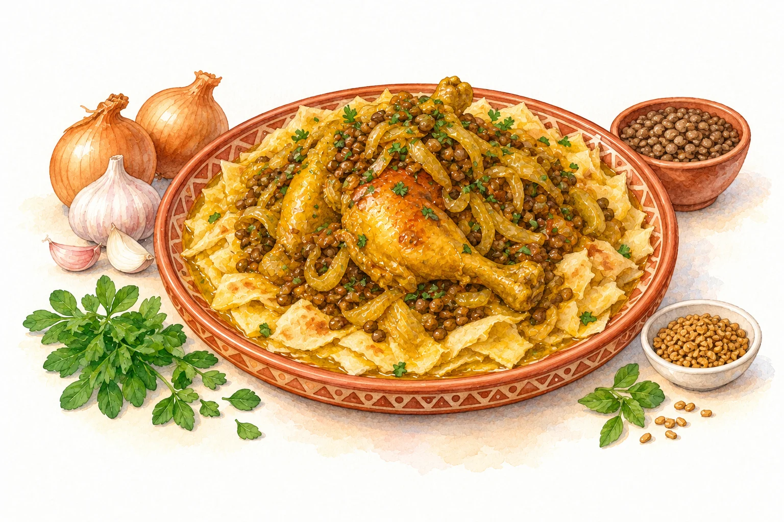 Rfissa served in a rustic Mediterranean setting