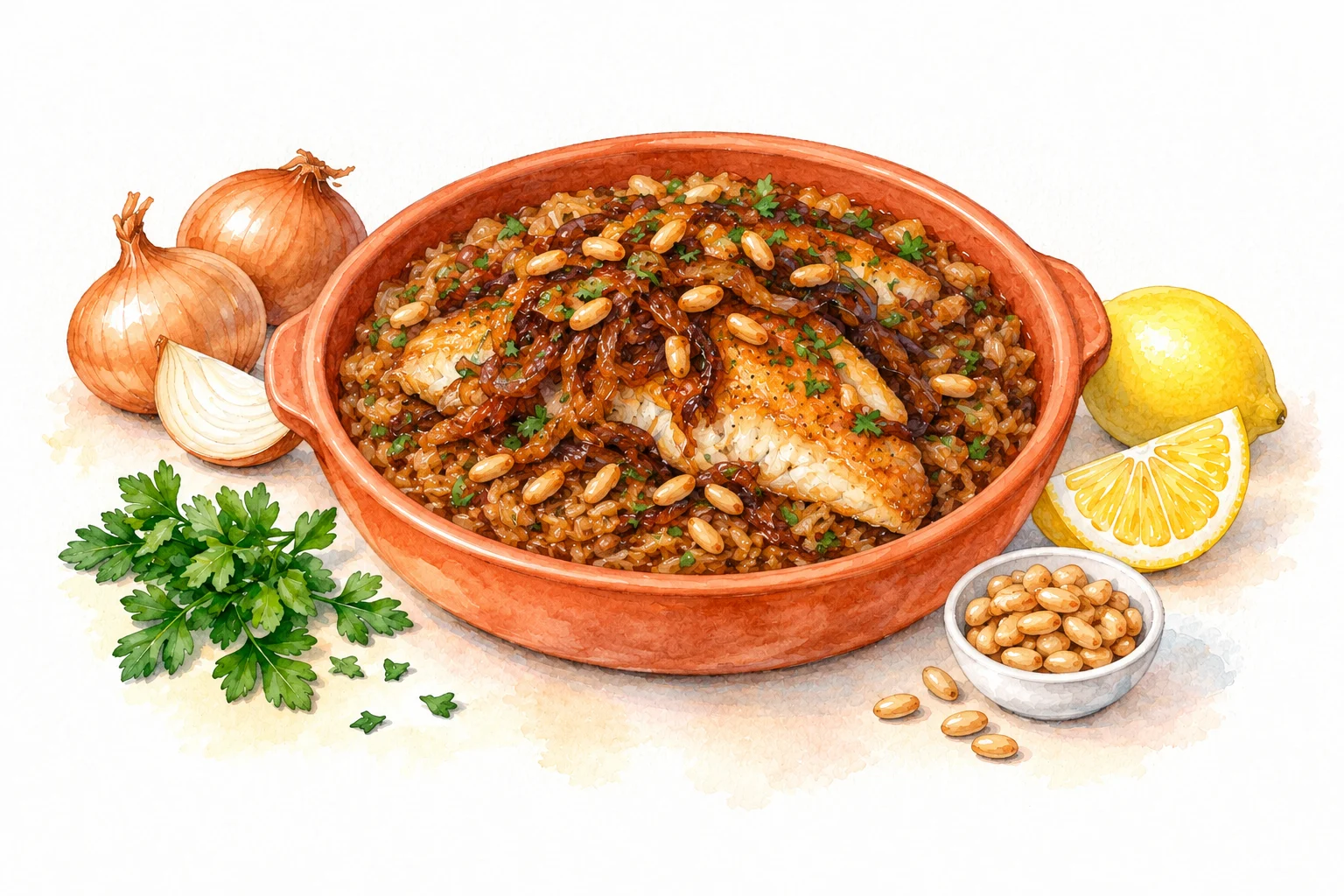 Sayadieh served in a rustic Mediterranean setting